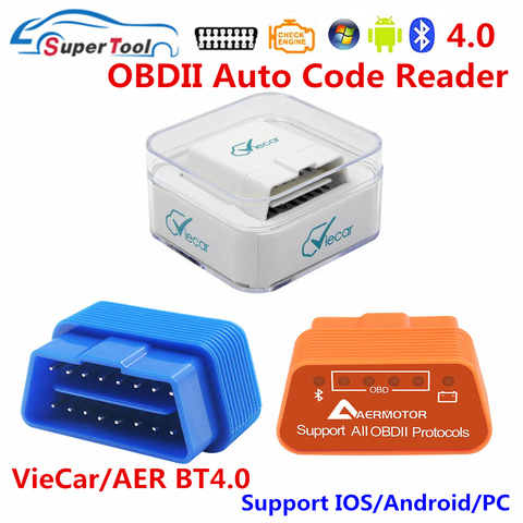 Lecteur de Code Viecar Bluetooth 4.0 Viecar OBD2 ELM327 Bluetooth 4 Viecar OBD détecteur de Radar de voiture Viecar-Bluetooth-4.0 Scanner automatique ► Photo 1/6