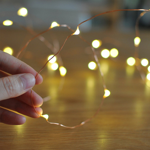 2M 5M 10M Led chaîne lumières à piles fil d'argent fée guirlande lumière noël lumières extérieures chaîne mariage Patry décor ► Photo 1/6