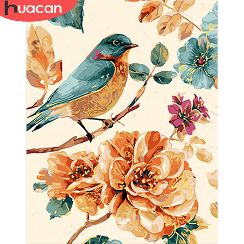 HUACAN – peinture par numéros d'animaux sur toile, dessin d'oiseau peint à la main, cadeau d'art, bricolage d'images par numéros, Kits de décoration de maison ► Photo 1/6