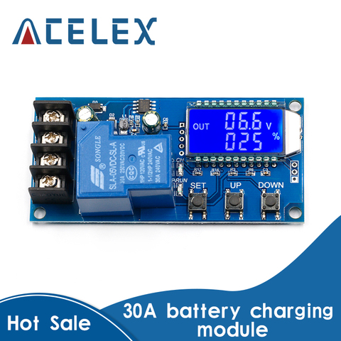 Module de contrôle de charge de batterie, DC 6-60v 30A, panneau de Protection, interrupteur de temps de charge, affichage LCD XY-L30A ► Photo 1/6