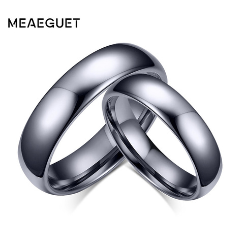 Meaeguet-bague de mariage, en carbure de tungstène, bague de mariage, couleur argent unie polie, pour fiançailles ► Photo 1/6