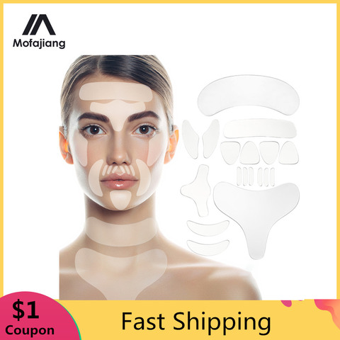 Réutilisable Silicone Élimination Des Rides Autocollant Visage Front Cou Oeil Tampon Autocollant Anti-Vieillissement Patch Masque De Levage Outils de Soins De La Peau ► Photo 1/6