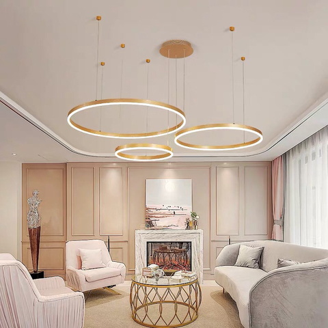 Plafonnier d'intérieur moderne, bricolage de cercles, LED/110v, éclairage décoratif de plafond, luminaire décoratif de plafond, idéal pour une maison, un salon, une boutique ou un restaurant, 220v ► Photo 1/6