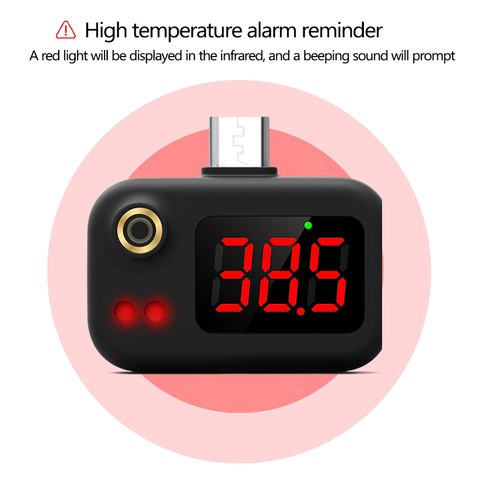 Thermomètre Intelligent USB pour téléphone portable, thermomètre numérique à infrarouge sans contact, avec Joint de Type C, pour l'extérieur ► Photo 1/6