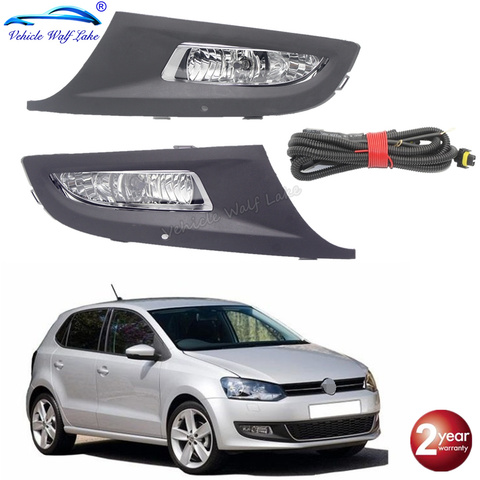 Pour VW Polo 6R hayon 2009 2010 2011 2012 2013 2014 2015 phare antibrouillard halogène antibrouillard avec câble de couverture de calandre et ampoules ► Photo 1/6