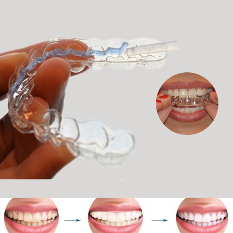 2 pièces Thermoformé Moulable Protège-dents Dentaire, Blanchiment Des Dents Plateaux Blanchissant Protège-dents Soins D'hygiène Bucco-dentaire Blanchiment Dent Outil ► Photo 1/6