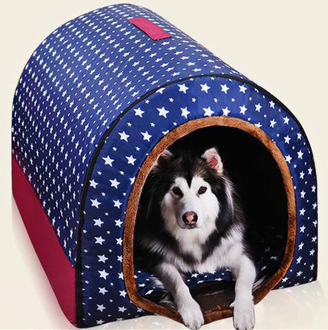 Animal de compagnie grand chien maison entièrement lavable chenil pour animaux de compagnie cylindre Portable chien maison Golden Retriever chenil chiot animal de compagnie chat chien lit chien Cage ► Photo 1/6