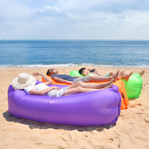 Chaise de Camping plage pique-nique canapé gonflable paresseux ultraléger vers le bas sac de couchage Air lit gonflable canapé chaise longue mobilier d'extérieur ► Photo 1/6