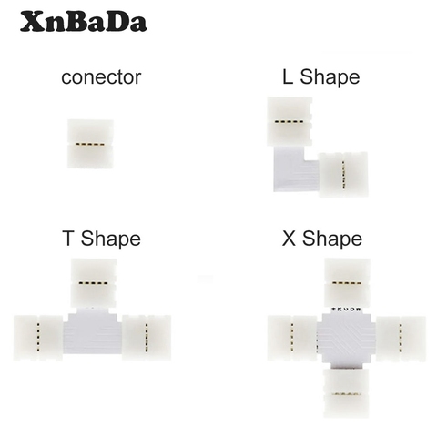 Connecteur d'angle de forme L / T / X pour bande de 10mm, 5 pièces, connecteur de forme L / T / X pour bande lumineuse RGB RGBW RGBW Led sans soudure, 5 pièces ► Photo 1/6