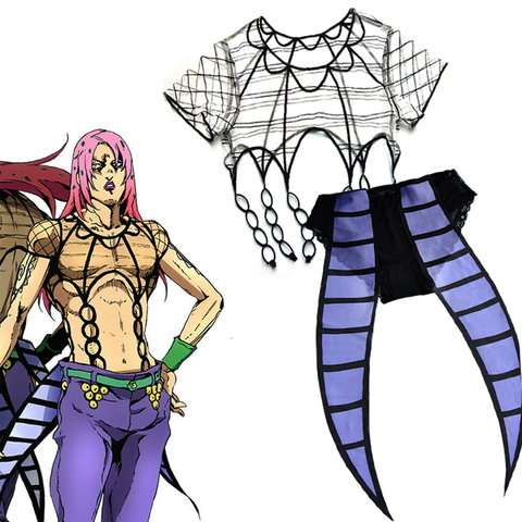 Costume de Cosplay JOJO 5, sous-vêtement de fête en dentelle, Costume de Cosplay, vent d'or, Diavolo, roi, sertissage ► Photo 1/6