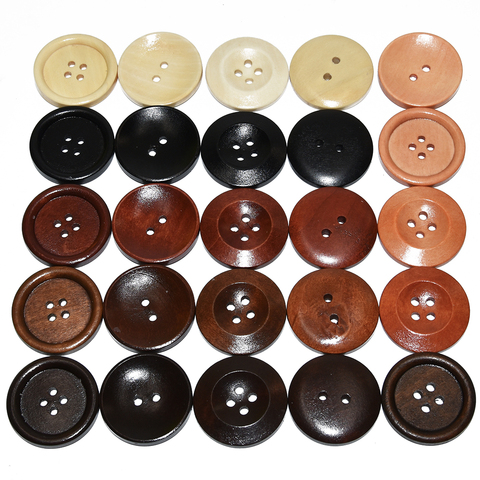 Costume rond décor boutons en bois, 10 pièces, 10mm-40mm, bricolage couture artisanat Scrapbooking pour vêtements, bouton en bois fait à la main, 10 pièces, 30 pièces ► Photo 1/6