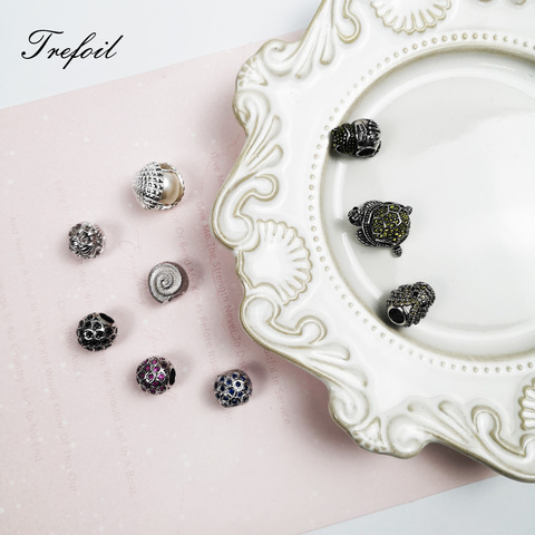 Koi-perles de collier perles noires, bijoux en argent, cadeau tendance, pour femmes et filles, 5mm, pour travaux d'aiguille, bricolage, idéal pour bracelet ► Photo 1/6