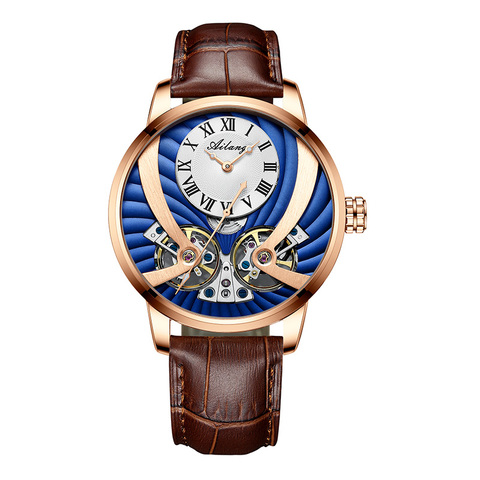 AIALNG – montre mécanique automatique pour hommes, Double pendule, Tourbillon, étanche, nouvelle marque ► Photo 1/6