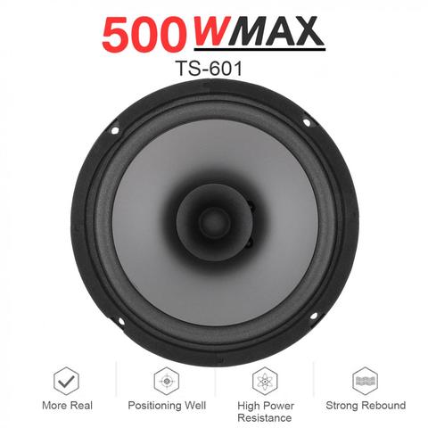 1 pièces 6 pouces 500W voiture HiFi Coaxial haut-parleur porte de véhicule Auto Audio musique stéréo gamme complète haut-parleurs de fréquence ► Photo 1/6