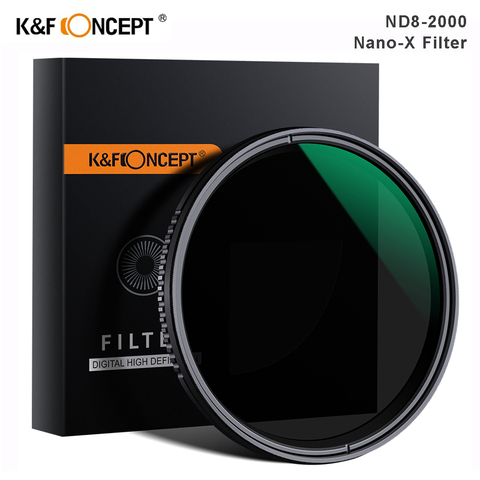 K & F Concept nano-x ND8-ND2000 filtre ND Variable 37mm 49mm 52mm 67mm 72mm 77mm 82mm filtre à densité neutre pour Canon Sony Nikon ► Photo 1/6