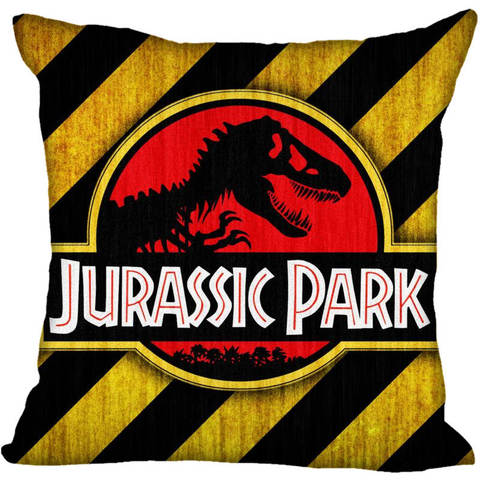 Taie d'oreiller carrée personnalisée avec Logo Jurassic Park, taie d'oreiller personnalisée avec fermeture éclair, 40x40,45x45cm (un côté) ► Photo 1/6