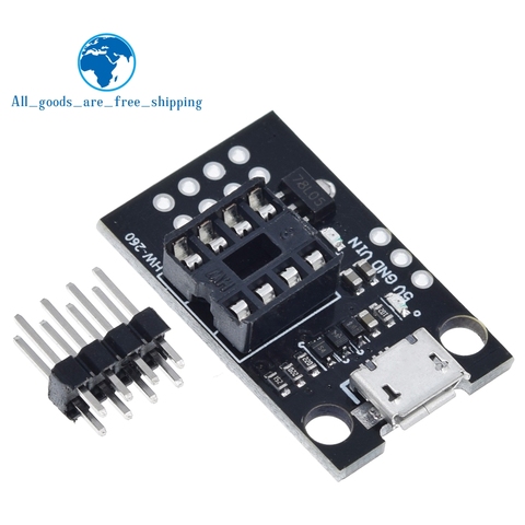 Carte de développement enfichable pour ATtiny13A/ATtiny25/ATtiny45/ATtiny85 éditeur de programmation connecteur d'alimentation Micro Usb ► Photo 1/6