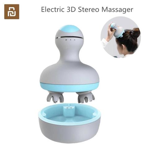 Youpin MINI masseur de tête M2 électrique 3D Massage stéréo deux voies Surround quatre roues Rotation 6 types de massage humide sec double usage ► Photo 1/6