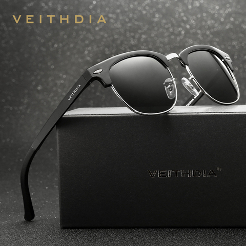 VEITHDIA – lunettes de soleil rétro unisexe, en aluminium et magnésium, polarisées, Vintage, accessoires, pour hommes et femmes, 6690 ► Photo 1/6