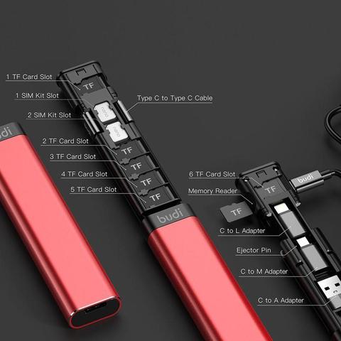 Tête de conversion de câble de données multifonctions rouge BUDI câble de données USB universel de stockage portable universel ► Photo 1/6