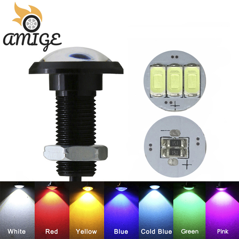 AMIGE – feu de jour LED DRL en œil d'aigle, 1 pièce, pour motos, feux de stationnement, 12v, 24v, 18mm, 23mm ► Photo 1/6