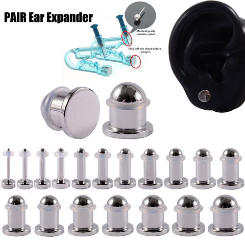 Paire 1mm-10mm acier chirurgical oreille jauges expanseur civière oreille cône miroir Surface cylindre bouchons d'oreille oreille Piercing pistolet bijoux ► Photo 1/6