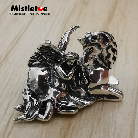 Migletoe – breloque ange et licorne en argent Sterling 925, bijou européen, ne convient pas à la poêle ► Photo 1/3