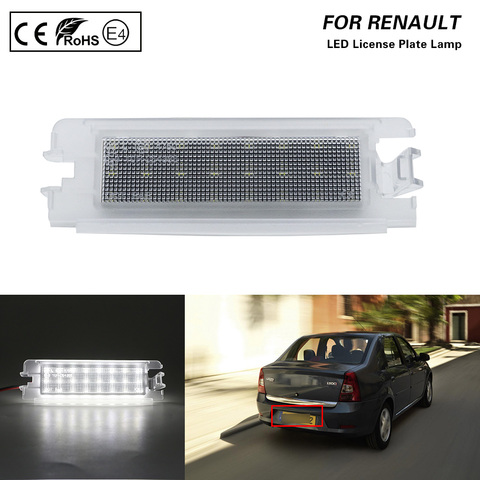 1XNo erreur éclairage de plaque d'immatriculation LED plaque d'immatriculation lampe pour DACIA LOGAN 1 2004-2012 SANDERO 1 2008-2012 RENAULT CLIO II 2 2001-2004 ► Photo 1/6