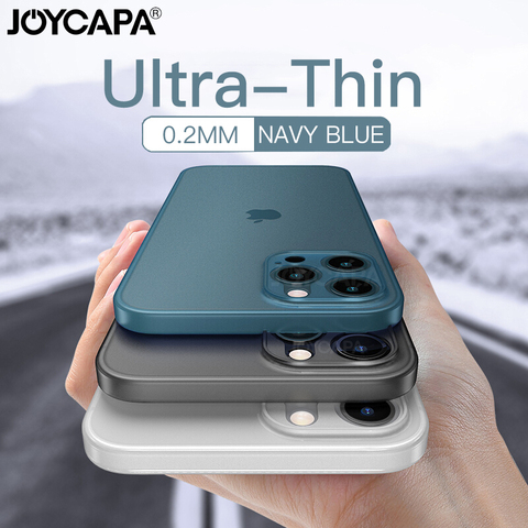 Étui de téléphone mat Ultra mince pour iPhone 12 11 Pro Max X XR XS Max 7 6 6s 8 Plus SE 2022 lentille pleine couverture antichoc givré ► Photo 1/6