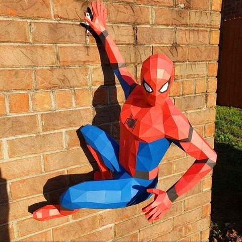 Anime Marvel Spiderman Hulk figurines d'action 3D Puzzles papier modèle papier Art mural Sculpture décorations de noël jouets enfants cadeaux ► Photo 1/6