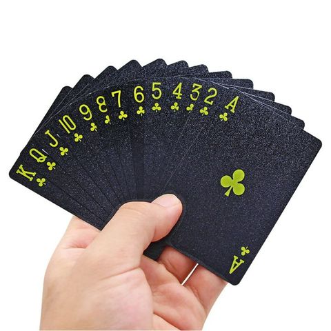 Jeu de cartes de Poker en PVC noir, étanche, en plastique, pour fête ► Photo 1/6