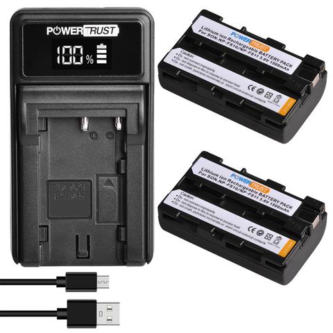 Batterie NP-FS11 NP-FS10 et chargeur USB LED pour Sony NP-F10 NP-FS12 FS21 FS31 DCD-CR1 CCD-CR5 DCR-PC1 DCR-PC2 DCR-PC3 ► Photo 1/6