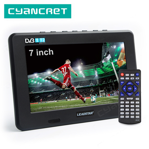 LEADSTAR D7 DVB-T2 de télévision Portable ATSC ISDB-T tdt 7 pouces numérique analogique mini petite voiture télévision Support USB TF MP4 H.265 AC3 ► Photo 1/6