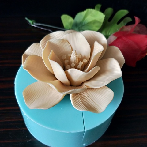 Moule 3D en Silicone pour décoration de gâteaux à fleurs en forme de Rose, savon, moule à gâteaux en pierre aromatique à bougies ► Photo 1/6