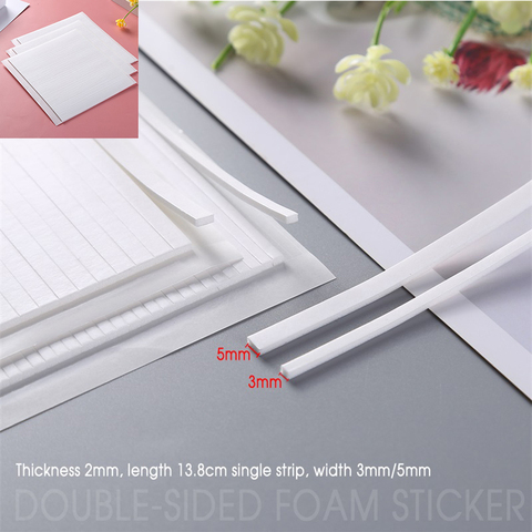 13.8cm longueur Double face adhésif mousse bandes crochet boucle bande pour bricolage Scrapbooking artisanat Shaker cartes faisant outil 3/5mm largeur ► Photo 1/6