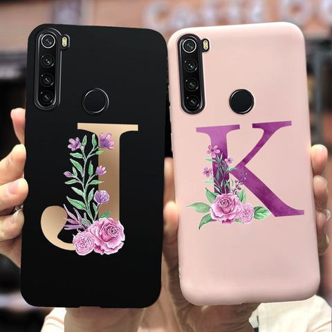 Coque arrière souple et fine antichoc pour Xiaomi, compatible modèles Redmi Note 8 t, Note 8 Pro, Note 8 Pro, lettres mignonnes ► Photo 1/6