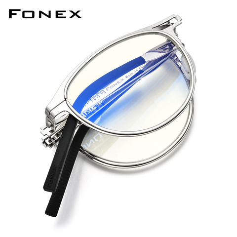 FONEX Anti blocage bleu pliant lunettes de lecture hommes femmes haute qualité presbytie hyperopie dioptrie sans vis lunettes LH013 ► Photo 1/6