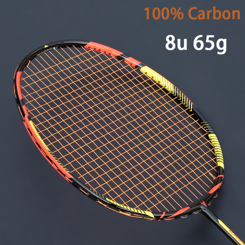 Raquette de Badminton ultralégère 8U 65g en carbone, sac à cordes professionnel, multicolore, raquette de Force Z Speed, palette de Rqueta 22-30lbs ► Photo 1/6