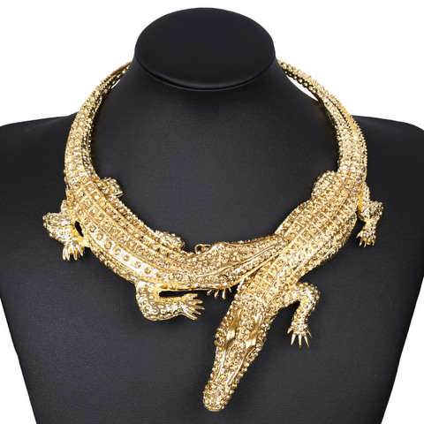 Collier Crocodile à deux têtes exagéré, accessoires d'halloween Punk ► Photo 1/6