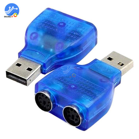 Adaptateur convertisseur USB 2.0 A mâle vers 2 ports PS2 femelle, pour souris, clavier, connecteur adaptateur Dongle ► Photo 1/6