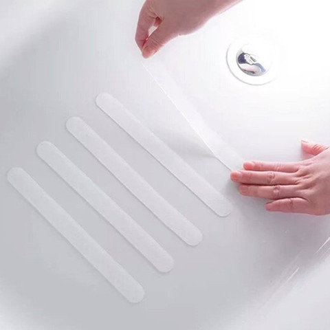 Autocollants antidérapants, en caoutchouc, pour marches d'escalier, pour baignoire, avec douche pour salle de bain, autocollants transparents, bande antidérapante, 1/6/12 pièces ► Photo 1/6