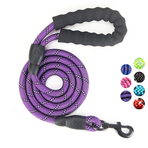 Grand chien corde réfléchissante Durable grand chien laisse marche grand chien collier renforcer Traction harnais rond Nylon moyen chien plomb ► Photo 1/6