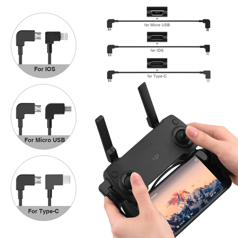 Câble de données OTG de 30cm pour DJI Mavic Pro Air 2 Zoom Pro Mini Spark, connecteur de Drone, tablette, téléphone type-c, Micro USB, Hubsan Zino ► Photo 1/6