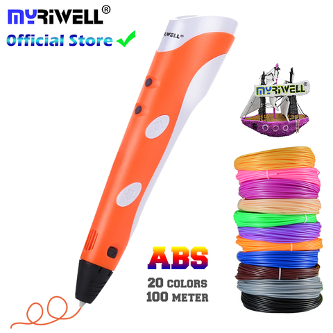 Stylo 3D modèle 3 D imprimante dessin stylos d'impression magique avec 100M en plastique ABS Filament fournitures scolaires pour enfant cadeaux d'anniversaire ► Photo 1/6