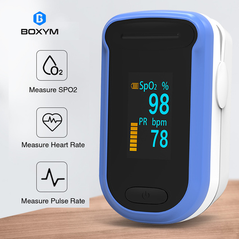 BOXYM Médical Du Bout Des Doigts Oxymètre de Pouls LED Oxymètre oxygène dans le sang Moniteur de Fréquence Cardiaque SpO2 Moniteurs de Santé Oxymètre De Pulso ► Photo 1/6