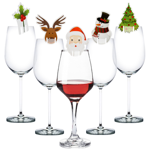 Étiquettes en papier verre à vin pour noël, décorations pour fête de noël 2022, décor de Table pour la maison, ornement cadeau du nouvel an 2022, 50 pièces ► Photo 1/6