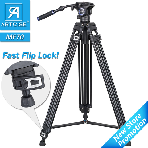 ARTCISE – trépied vidéo professionnel en aluminium, 185cm, 72.8 