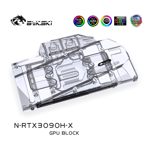 Bykski – carte graphique, composant pc, compatible avec nVIDIA RTX 3080 3090 édition de référence, bloc en cuivre, plaque arrière RGB A-RGB AURA/AIC ► Photo 1/6