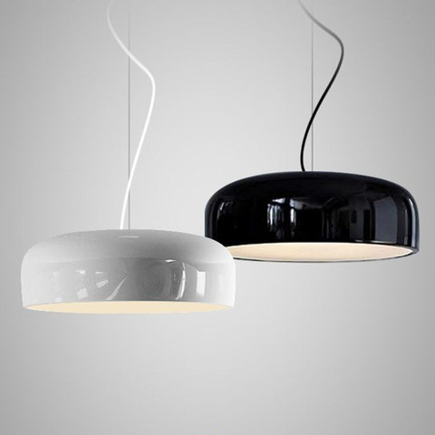 Plafonnier led suspendu, en noir et en blanc, pendentif led lampes, design nordique, disponible dans trois couleurs, idéal pour un salon, une salle à manger ou une chambre à coucher ► Photo 1/6