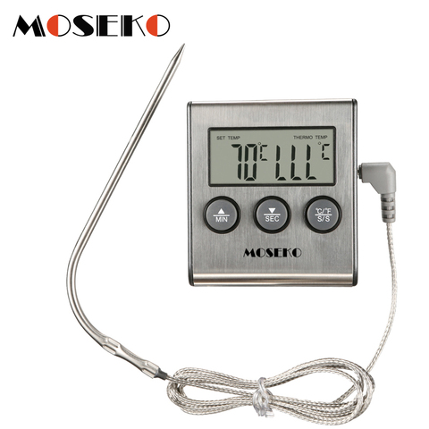 MOSEKO thermomètre de cuisine numérique four nourriture cuisson viande BBQ sonde thermomètre avec minuterie lait eau température outils de cuisson ► Photo 1/6